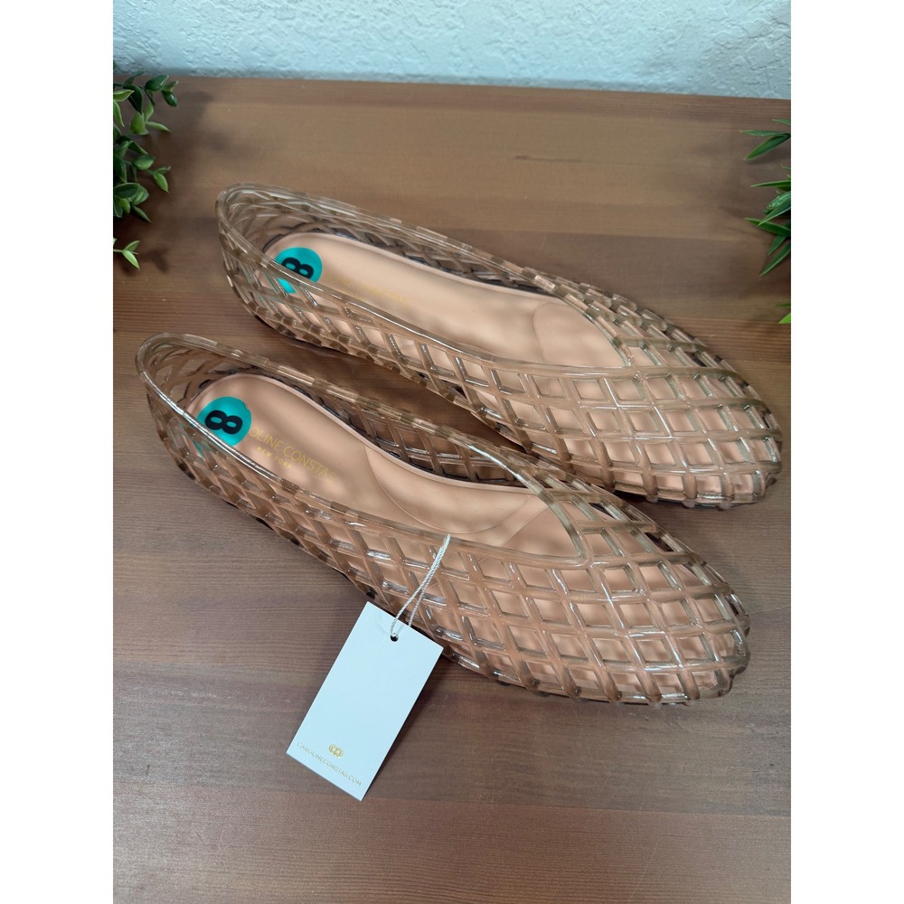 Caroline Constas Womens Siesta Nude Cage Mesh Jelly Flats Size 8